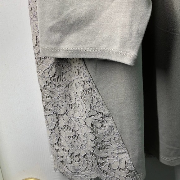 NWT J. Jill Ponte Knit ¾ Sleeve Top with Lace Detail – Size XL - Picture 7 of 10